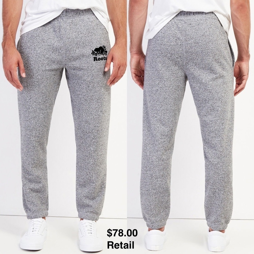 ROOTS Original Sweatpant XL Salt & Pepper Jogger Organic Sustainable Loungewear